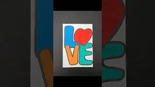 LOVE Letters Drawing ❤️💙 #drawing #asmr #relaxing #satisfying #loveart #typographydrawing