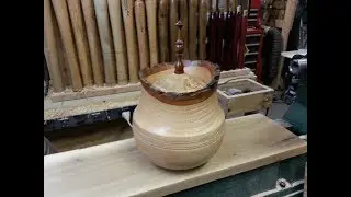 44 - Natural Edge Lidded Pot with finial