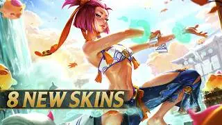 8 NEW SKINS PREVIEW - Spa Day Yunara, Ahri - Nightbringer/Dawnbringer - League of Legends