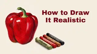 How to Draw a Realistic Pepper with Oil Pastels | Step by Step 