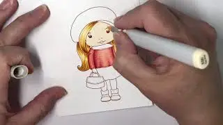 Coloring Club LLLC Marci in Paris with Copic Markers, by Debbie Olson