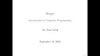 Lecture 4 Section 1 -- Scope