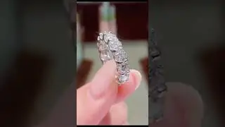 A Round Lab Grown Diamond Wedding Band Made With Endless Sparkle|| Stunning Band in U Prong Setting