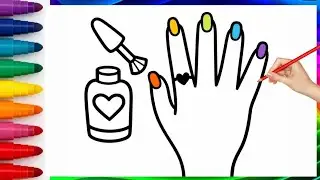 Hand Nail Polish Drawing, Painting, Coloring for Kids & Toddlers | Let's Draw, Paint Together