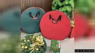 60Cm Christmas Wreath Storage Bag  with Thickened Oxford Cloth Seasonal Holiday Wreath Storage Conta