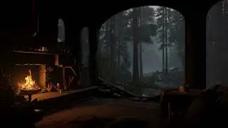 Fireplace Sounds for Deep Sleep 🌧️ Calm Night Rain & Soft Thunder