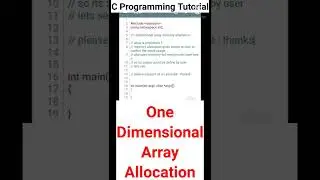 One Dimensional Memory Allocation | Array Allocation On Heap | C Programming Tutorial