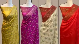 ❤ 100+ Pure Khaddi Butter Crape Banarasi Silk sarees 🌹Khaddi Crape banarasi sarees❤ Sanjana Creation