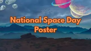 National Space Day drawing / How to draw ISRO Day poster /National Space Day poster drawing easily