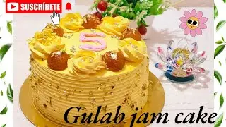 గులాబ్ జామ్ కేక్ రెసిపీ తెలుగులో 🥰 ||gulab jam cake filling & finishing | cake