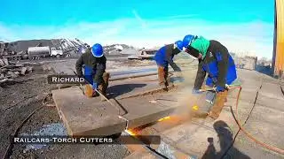 Cutting Steel Slab with Bazooka and 2 pipe torch #slab  #heavymetal #scrap  #steel  #metal