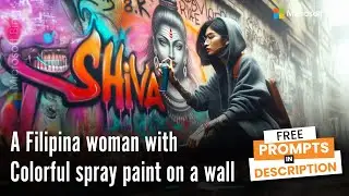 Trending ai image generator | Microsoft Bing Ai generated Filipina Woman Spray paint on wall