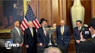 FULL CEREMONY: House Speaker Mike Johnson & Hakeem Jeffries at Capitol Hanukkah Ceremony  | AK14