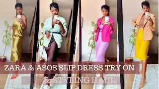 ZARA &  ASOS SLIP DRESS STYLING HAUL | SPRING 2021| how to style slip dresses | #slipdress #zarahaul