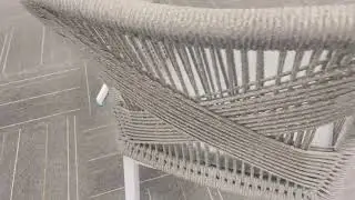 Stylish & Durable Outdoor Dining Set | Grey Rope Backrest Chairs + Aluminum Frame Table