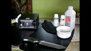 Knife making The makers mark electro etching