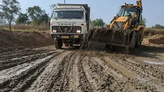 Jcb 3dx and TATA truck loding working kicda me