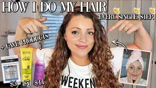 HOW I DO MY NATURALLY WAVY/CURLY HAIR // Hair Routine + Lots of Drugstore Products!