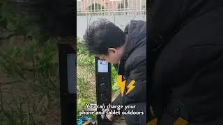 Garden Courtyard All in One Water, Power, and Lighting Unit #power and water pedestal