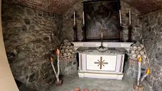 Vertova, Italy display of skulls and bones!  #travelitaly #italy #italianlandscapes