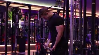 Through the legs cable curl