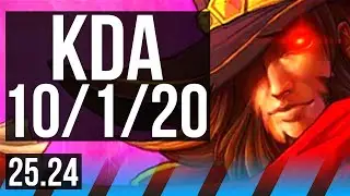 TWISTED FATE vs MALZAHAR (MID) | Good KDA: 10/1/20, 32K damage | NA Master | 25.24
