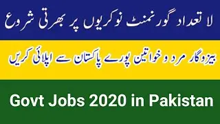 All latest govt of Pakistan jobs 2020 for male and female