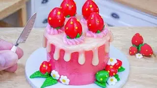 How To Make Miniature Rainbow Strawberry Chocolate Cake Recipe🍓🍰ASMR Tiny Food