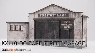 KX110-OO Fore Street Low Relief Garage Laser-Cut Kit from Scale Model Scenery