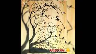 creative tree 🌴 drawing with a human face done by roots...........🎨🖌️🖍️✍️🌴#shorts#unique#creativity
