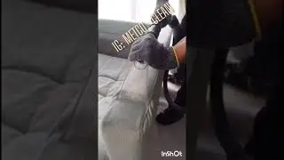 Hot steam cleaning sofa Mrs. Samantha 🙏🙏 pertama kali datang dan tinggal di indonesia