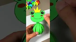 #shorts Create a Cute Paper Frog Pond and Green Frog with Kids