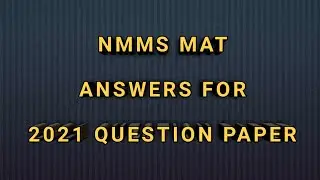 Nmms answers #nmmsanswers for nmms2021 questionpaper#Matanswers #solved answers qno.1_30