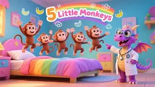 Five Little Monkeys Jumping on the Bed🐒🎵  &ndash; Fun Counting Song for Kids! #nurseryrhymes #kidssongs