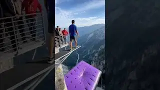 Cliff Airbag Jump is Fun! 😱🔥 Guy jumps, then Fly Bounce #cliffactivity #cliffairbag #rdswth