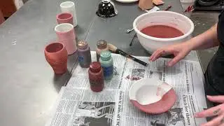 Using Stains on Top of the Glaze