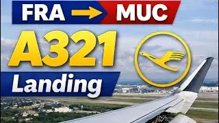 Lufthansa Airbus A321 Landing in Munich Airport | Wing View