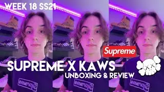 Supreme KAWS Chalk Logo Tee Shirt (WEEK 18) SS21 | UNBOXING & REVIEW