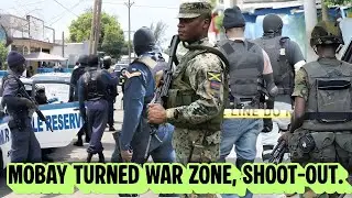 Утренняя полицейская операция после перестрелки с вооруженными людьми, предотвратившей ограбление...