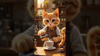 Cat Caf&eacute; Barista ☕🧁🍃#shorts