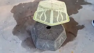 How to make easy tree pot from cement and old basket - DIY Cement Craft Idea