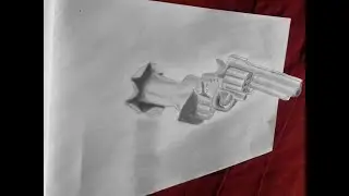 Draw in 3d gun illusion(pistol drawing)| pencil drawing |Growing With Art