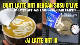 Buat latte art dengan DUSU O'LIVE menggunakan milk frother jj latte art
