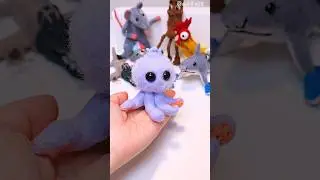Making Bluberini Octopusini Wool Plush #Needlefleting #reverseneedle #cute
