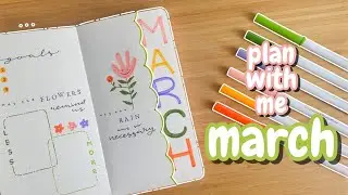 March Bullet Journal Setup &bull; Plan with me 🌷 happy plants theme
