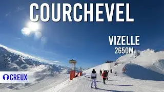 Skiing 2.8km blue piste 'Creux' in Courchevel, Les 3 Vall&eacute;es (4K UHD)