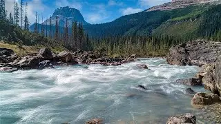 Wide River Sounds. Smooth Water Flow. Soothing Nature. Meditate, Sleep, Yoga, Background Sound.