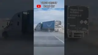 Extreme Wind Forces Semi Truck Off The Road