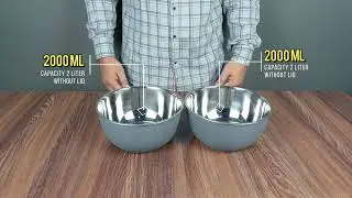 Microwave Safe Stainless Steel Mixing Bowl Set | 2000ml Capacity (Pack of 2) - for Your Kitchen!