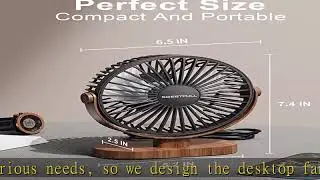 SWEETFULL 6.5 Inch USB Small Desk Fan, 3 Speeds Quiet Portable Desktop Table Fan, 360&deg; Adjustment P